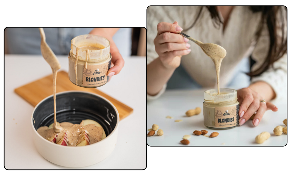Blondies – krémové ořechové máslo s bílou čokoládou, na lžičku